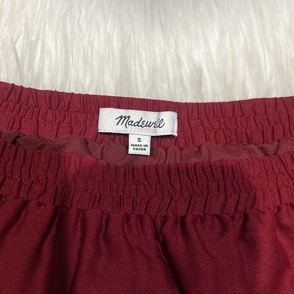 Madewell Duskway Burgundy Mini Skirt with Lace Trim, Size S - Picture 3 of 8